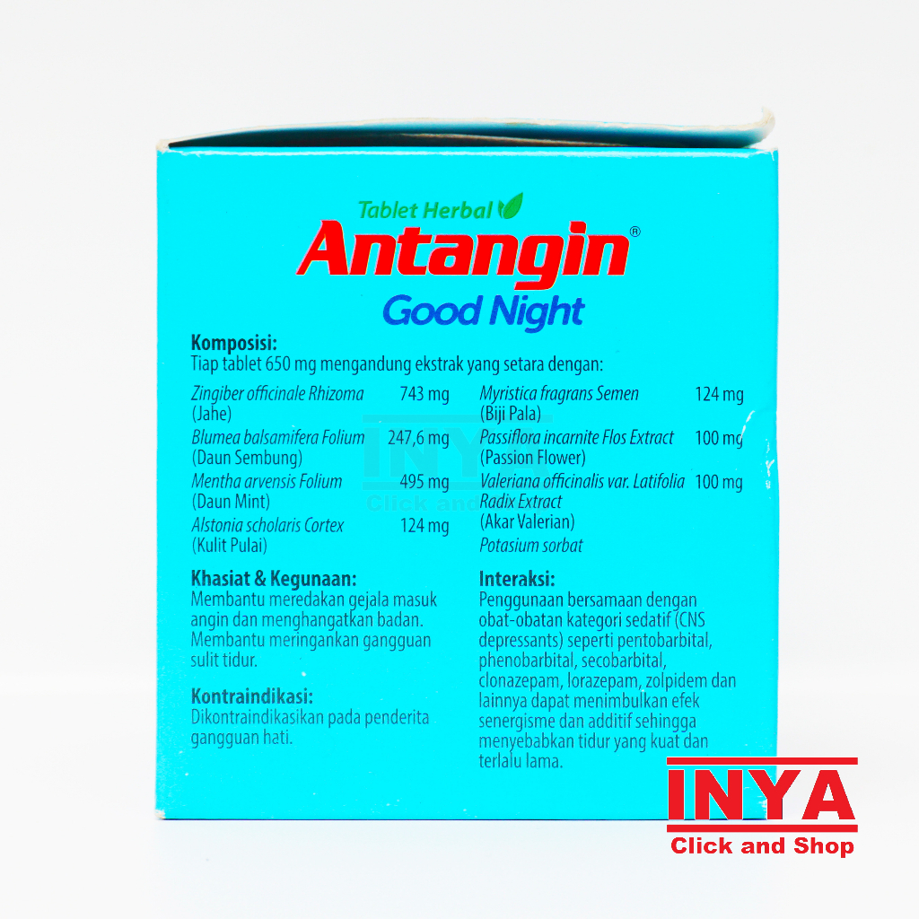 ANTANGIN GOOD NIGHT TABLET HERBAL 20x4 Tablet BOX