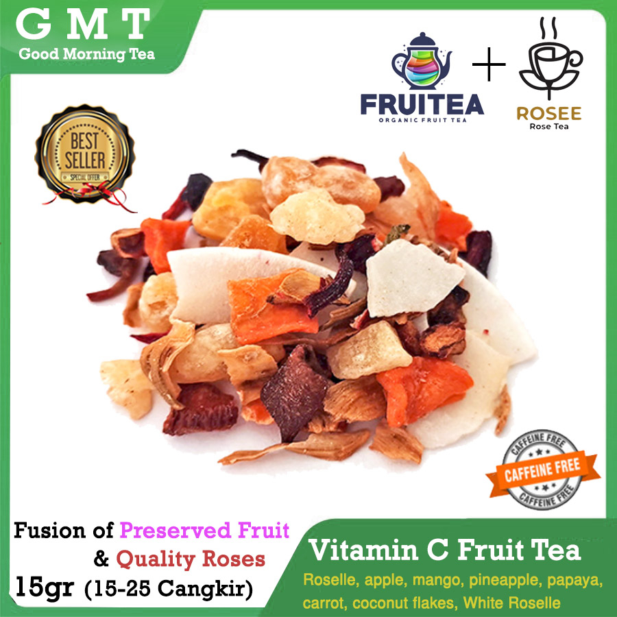 

GMT | Vitamin C Fruit Tea | Teh Roselle Rosela Mixed Fruit Tisane Blend buah Loose Leaf New Premium Hampers