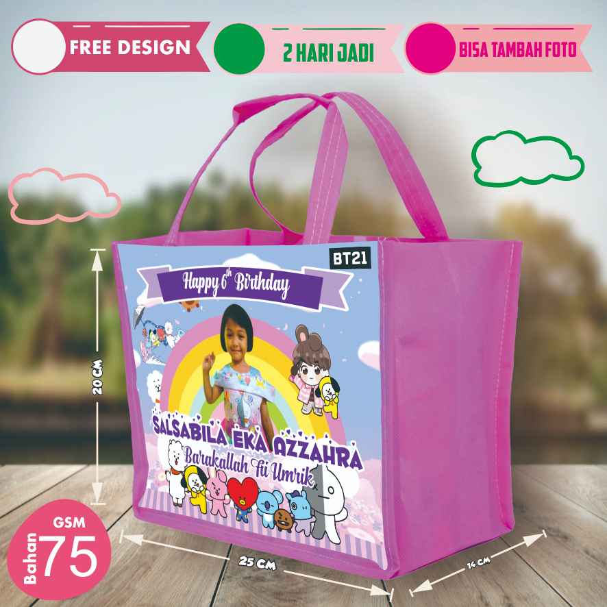 

Tas Sovenir Ulang Tahun anak bahan Spunbond Tersedia Banyak Motif (ukurab 25x13x20)