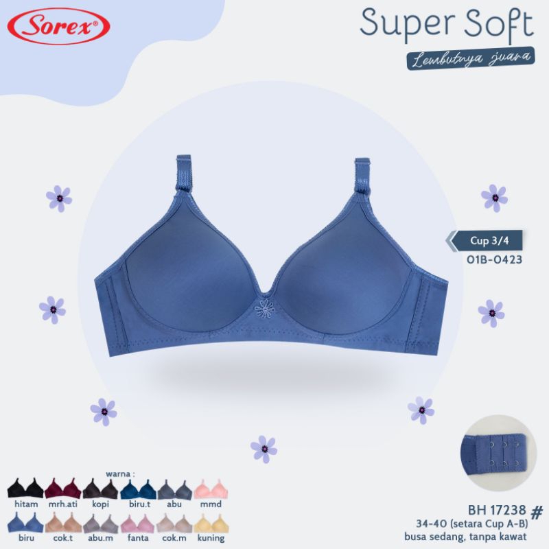 Grosir Bra Sorex 17238(Cup A- B)Super Soft tanpa kawat