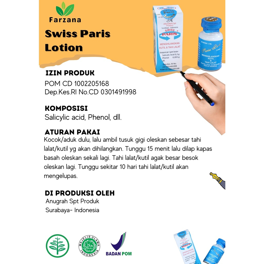 Obat Kutil / Penghilang Kutil / Penghilang Tahi Lalat / Swiss Paris Lotion