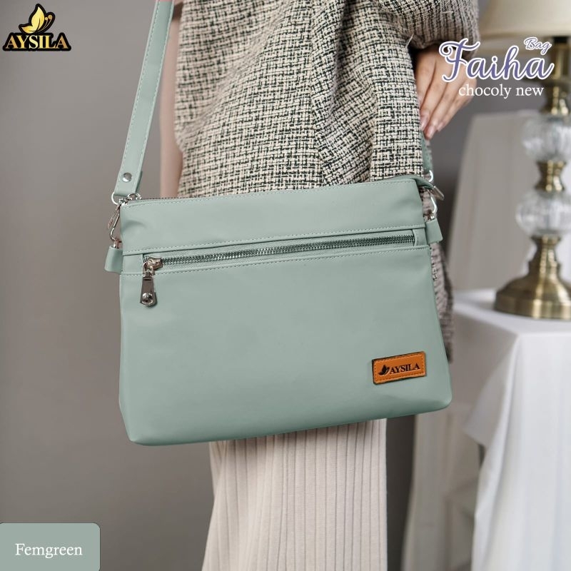 TAS SELEMPANG FAIHA BAG BY AYSILA BAHAN CHOCOLY ANTI AIR PREMIUM TAS LOKAL BERKUALITAS