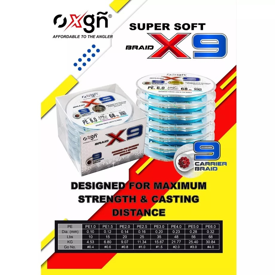 SENAR PE PANCING PE OXGN X9 100M - MULTICOLOR