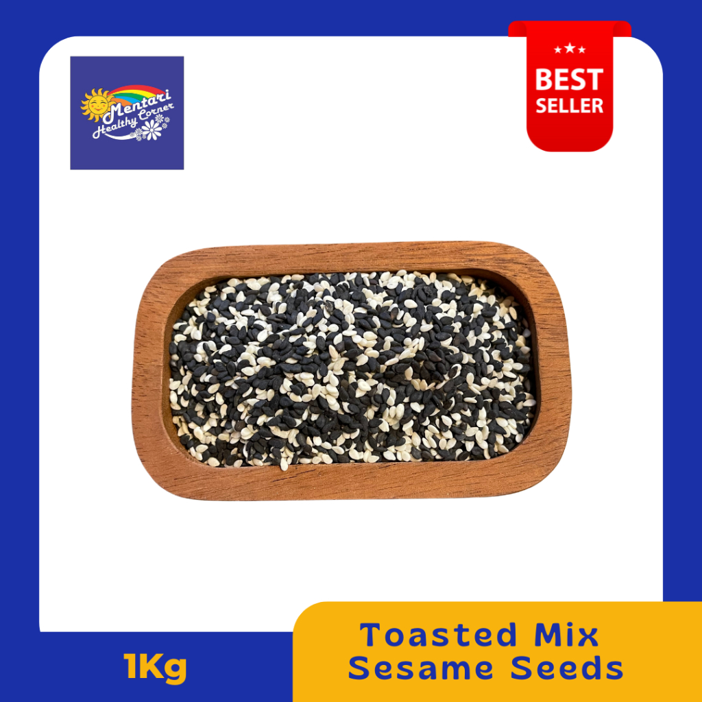 Wijen Campur Hitam Putih Panggang 1Kg / Mix Toasted Sesame Seeds 1Kg