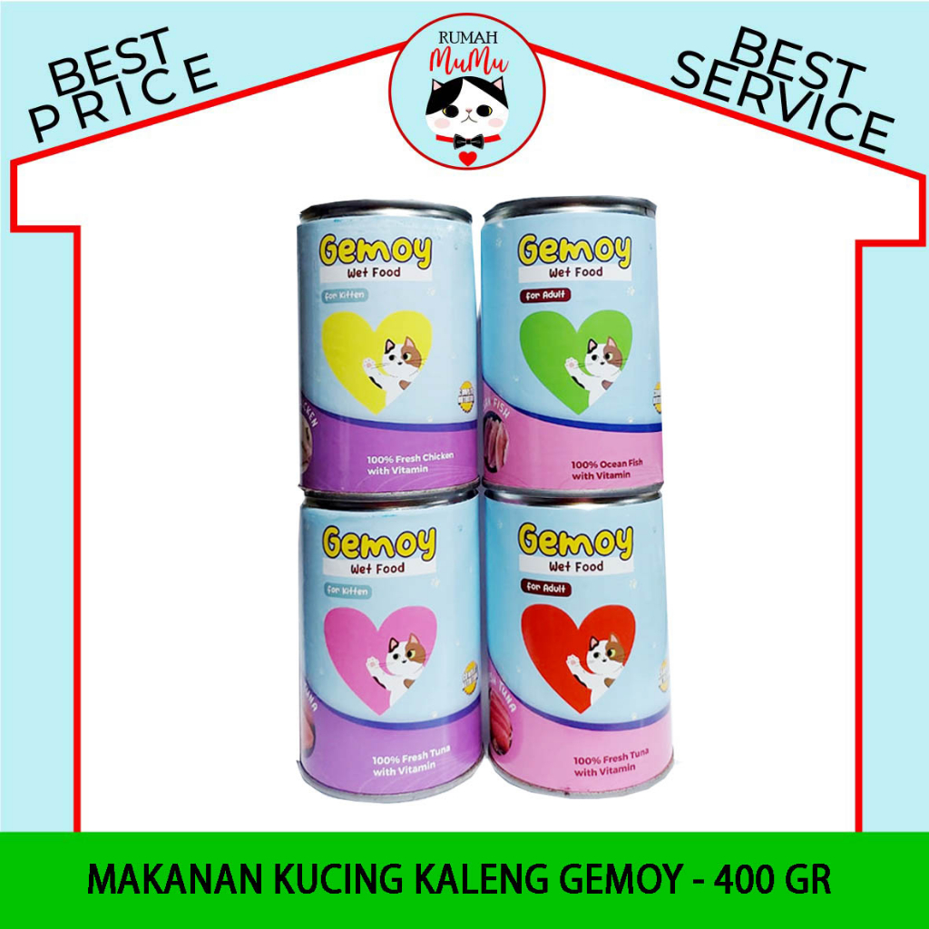 MAKANAN KALENG KUCING GEMOY ADULT KITTEN 400 GR