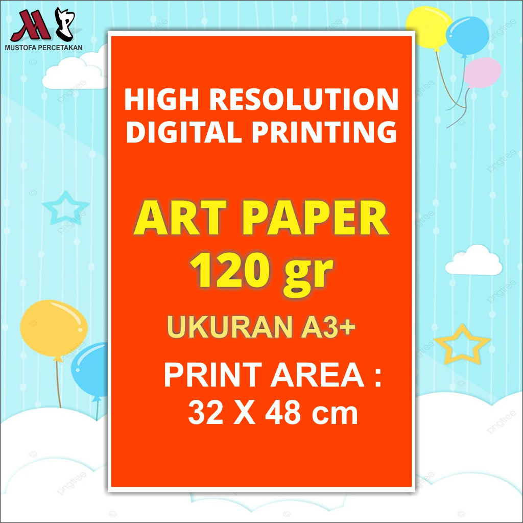 

PROMO MURAH CETAK ART PAPER 12O gr A3+ 32X48 cm