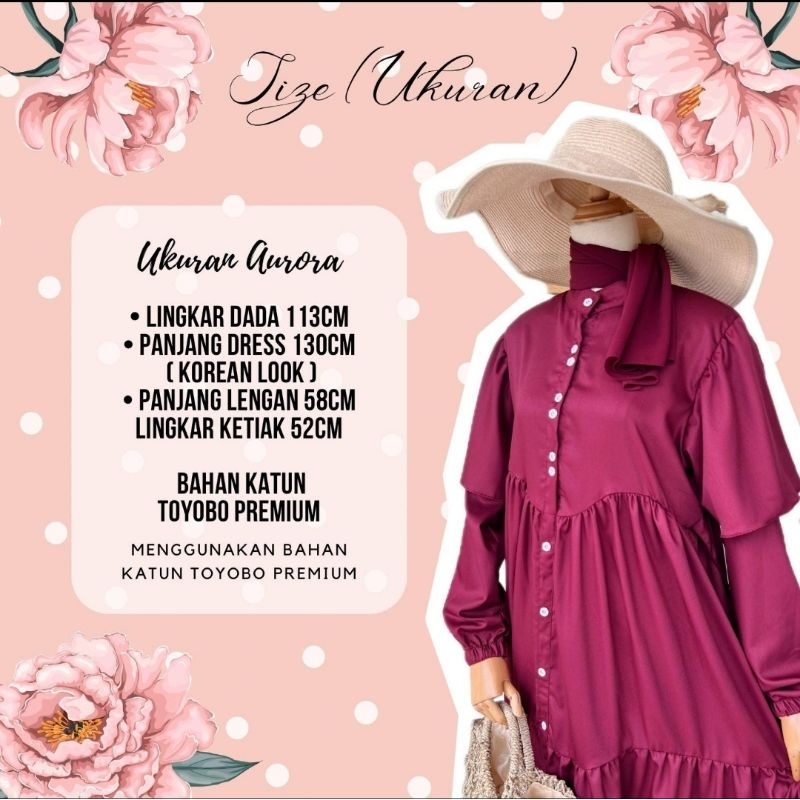 Aurora dress by fiibaytia#dress toyobo#gamis toyobo premium#gamis flowy