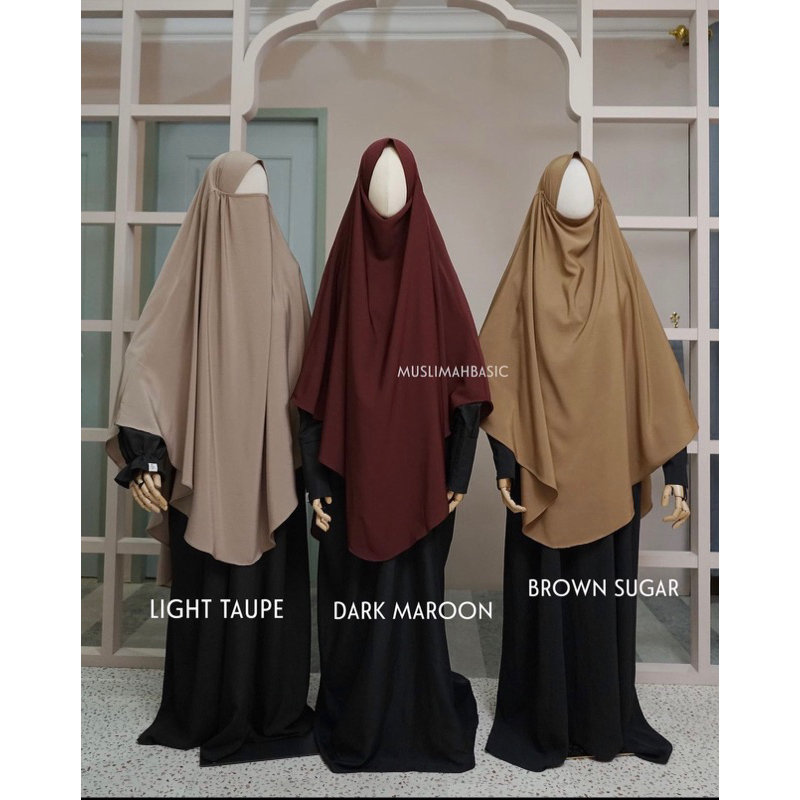 NEW FK instan Adwa khimar dark Maroon by Muslimah Basic