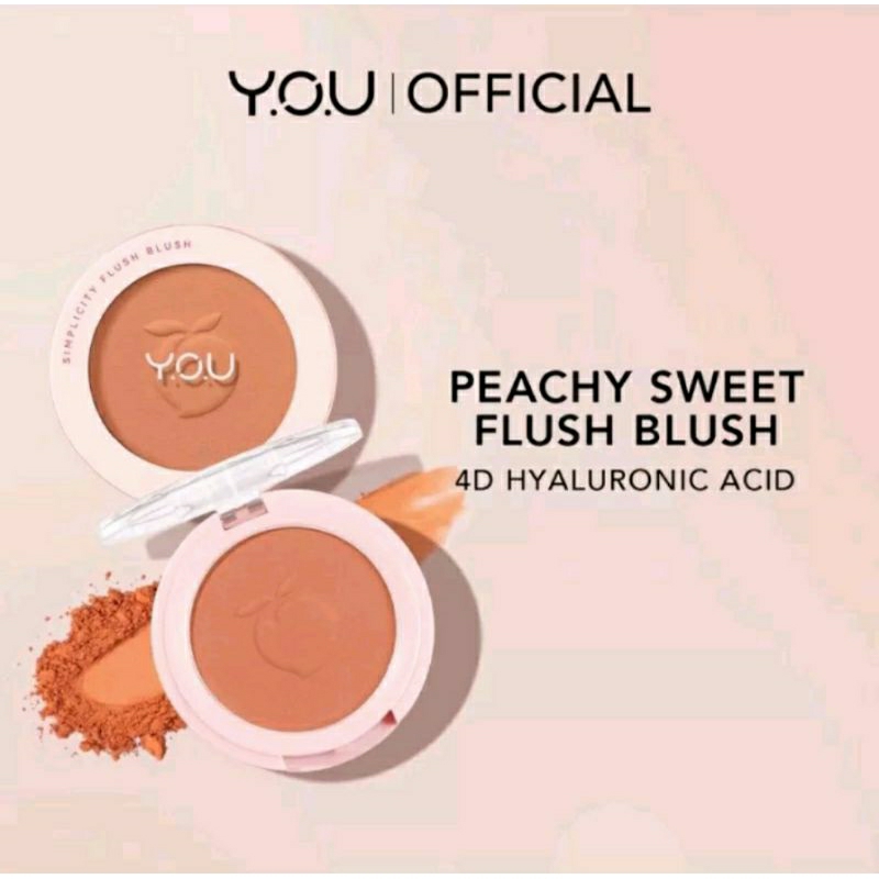 YOU The Simplicity Flush Blush | Natural Face Cheek - Kemasan Baru