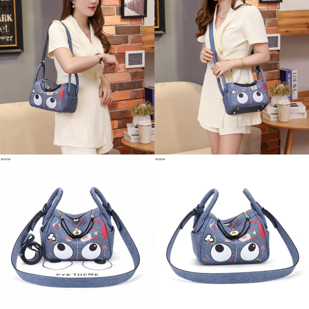 Eye Theme Crossbody With Leather Bag's TCSF2271