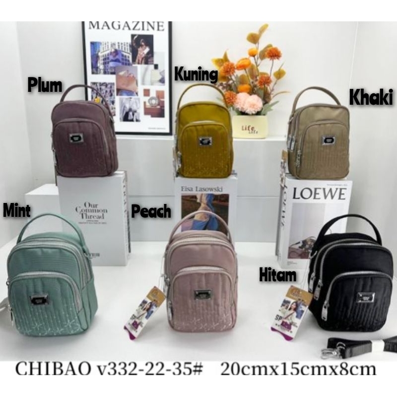 TAS ORI KANVAS CHIBAO 2in1 Tenteng Selempang Y332-35 4Sleting