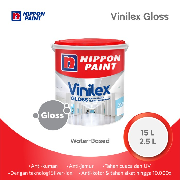 CAT TEMBOK INTERIOR NIPPON PAINT VINILEX GLOSS (2,5 LITER)