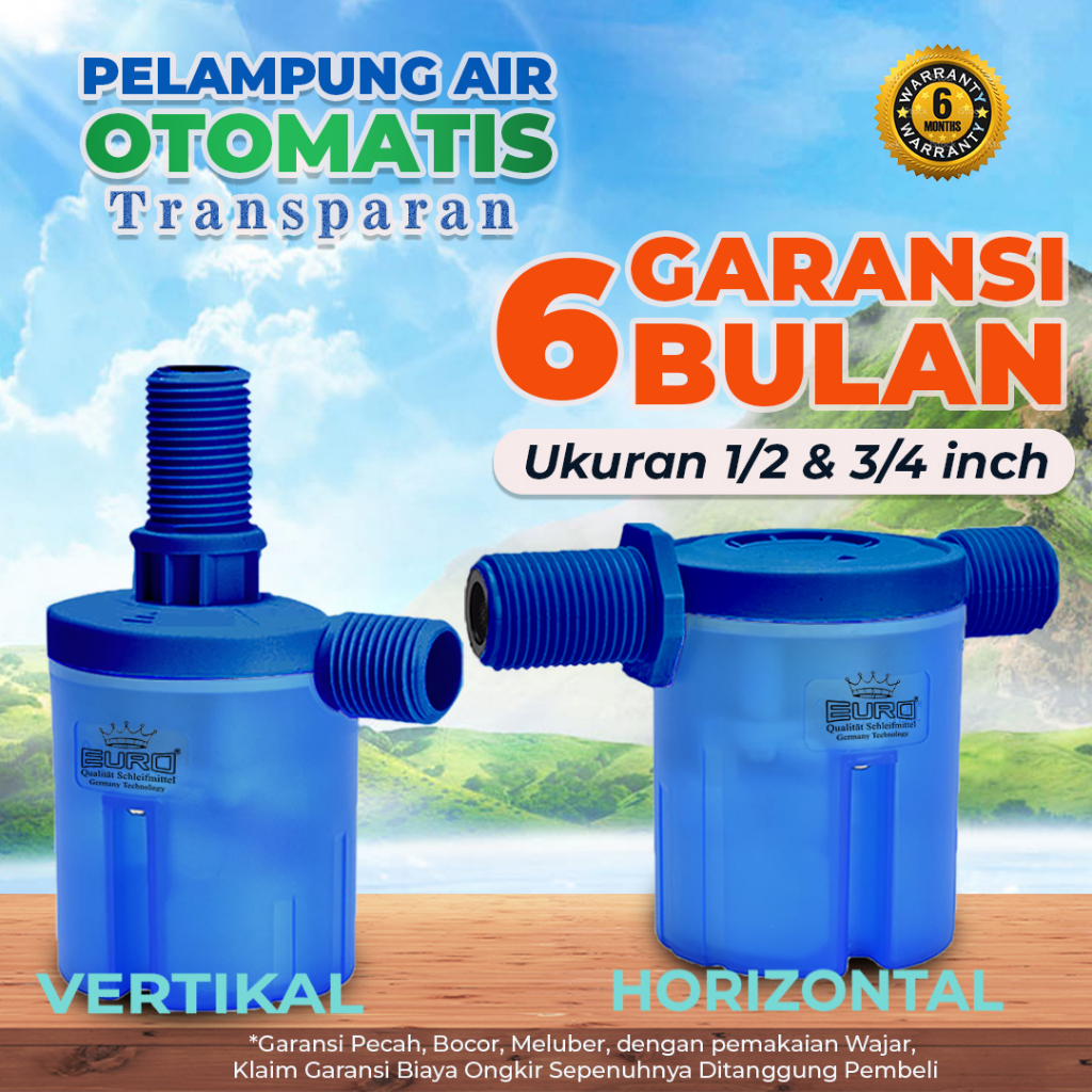 Pelampung Air otomatis 1/2&quot; dan 3/4 inch kran transparan tandon murah model horizontal vertikal kamar mandi BERGARANSI