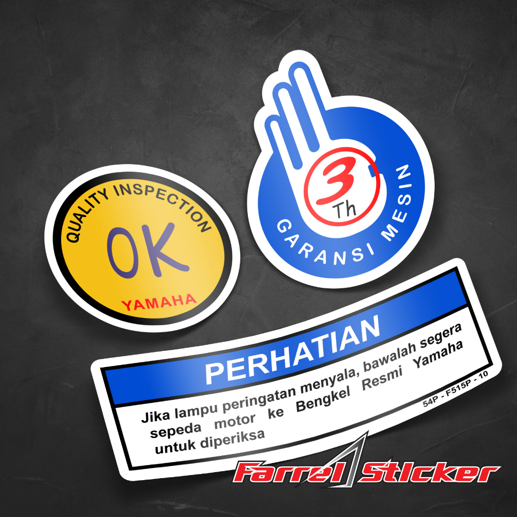 Stiker warning yamaha sticker prosedur 3