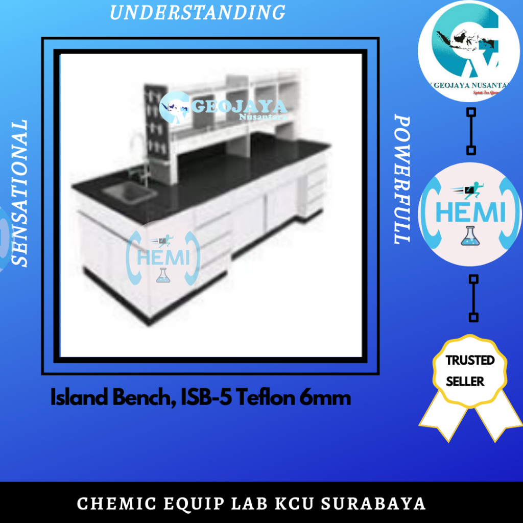 Island Bench, ISB-5 Teflon 6mm Multiplex 18mm, Full High Pressure Laminate