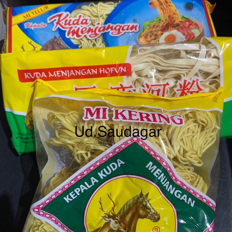 

Mie Bulat Kering Gulung / Mi Telur Hofun / Mi Telor Pipih Kuda Menjangan