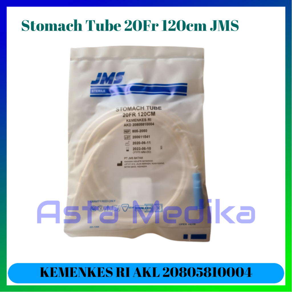 Stomach Tube NGT JMS Fr20 120cm - Stomach Tube 20Fr 120cm JMS - Selang Makan JMS Fr20 120cm