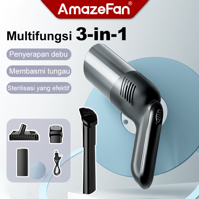 AmazeFan vacum cleaner penyedot debu 3in1 vacum cleaner Kuat hisap besar vacum cleaner mobil vacum cleaner kasur Mini Penyedot Debu Mobil Kuat  15000Pa Portable Penghisap Debu Tanpa Kabel Vacuum cleaner multifungsi Cocok untuk mobil, keyboard, sofa, kasur