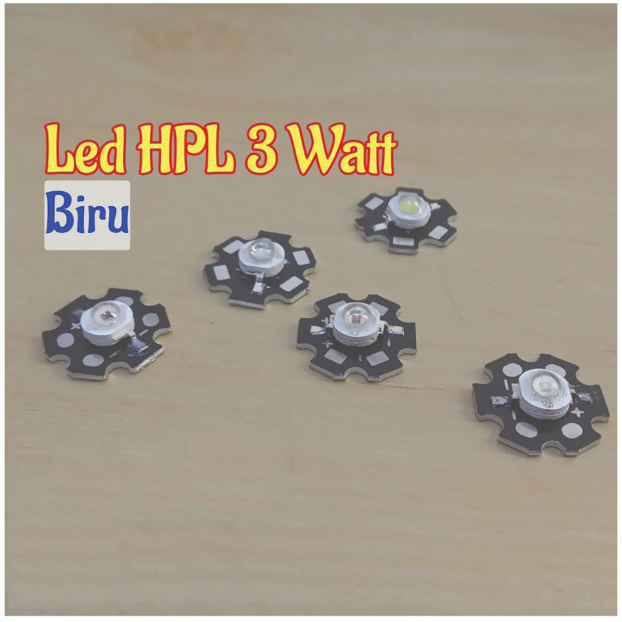 led hpl Biru 3 watt include heatsink lampu