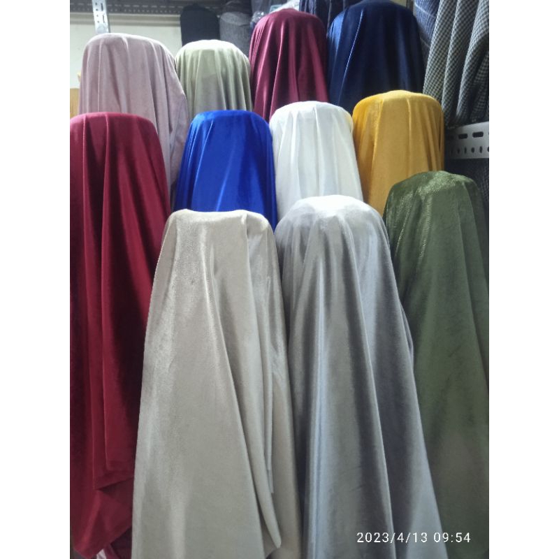 bahan kain beludru velvet polos import
