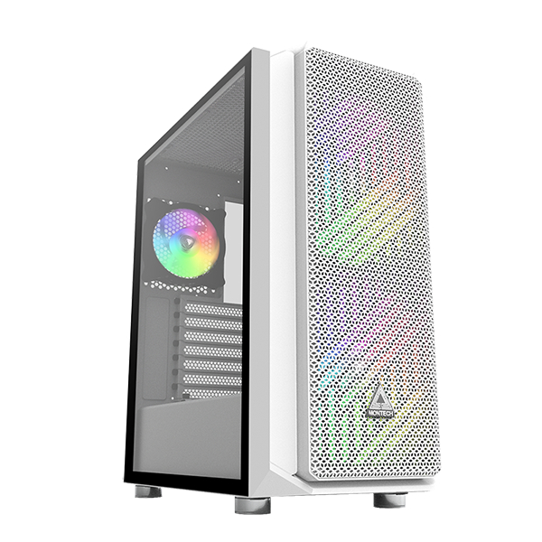 Montech AIR X MESH ARGB ATX Tempered Glass Gaming Case - White