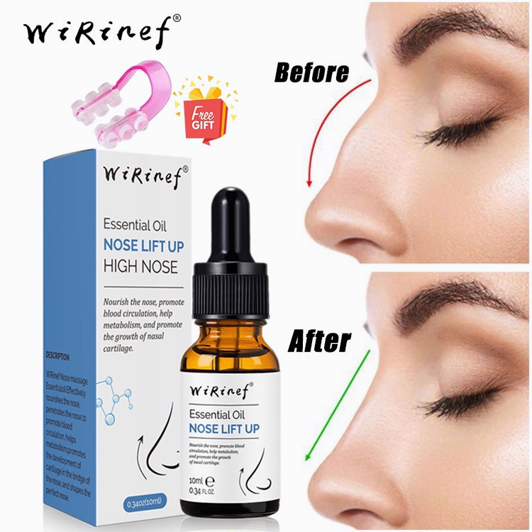 WiRinef Paket Alat Pemancung Hidung Hasil Alami Permanen dan Aman-Nose lift up essential oil with Nose up clipper Set