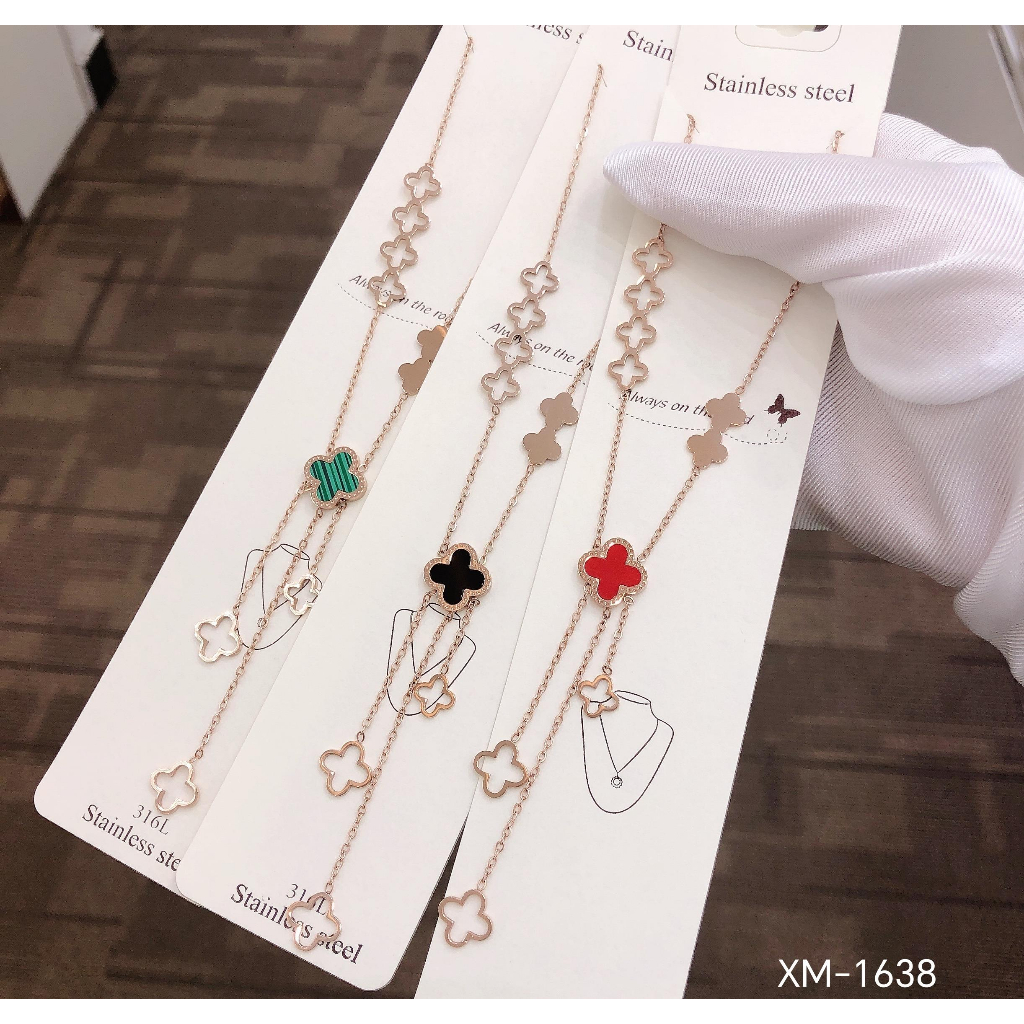 Kalung Titanium Permata Warna Warni Perhiasan Fashion 1638