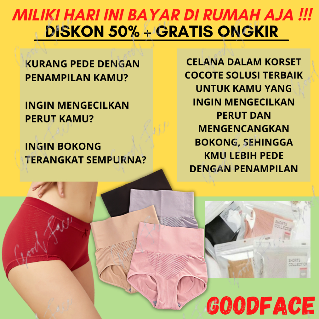 CELANA DALAM KORSET PELANGSING COCOTTE SHORT CD KORSET WANITA IMPORT BLACK