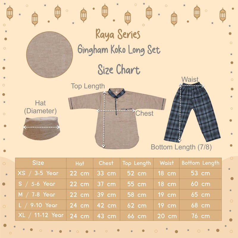 Bohopanna Raya Series Noah Gingham Set Kemeja Koko Anak