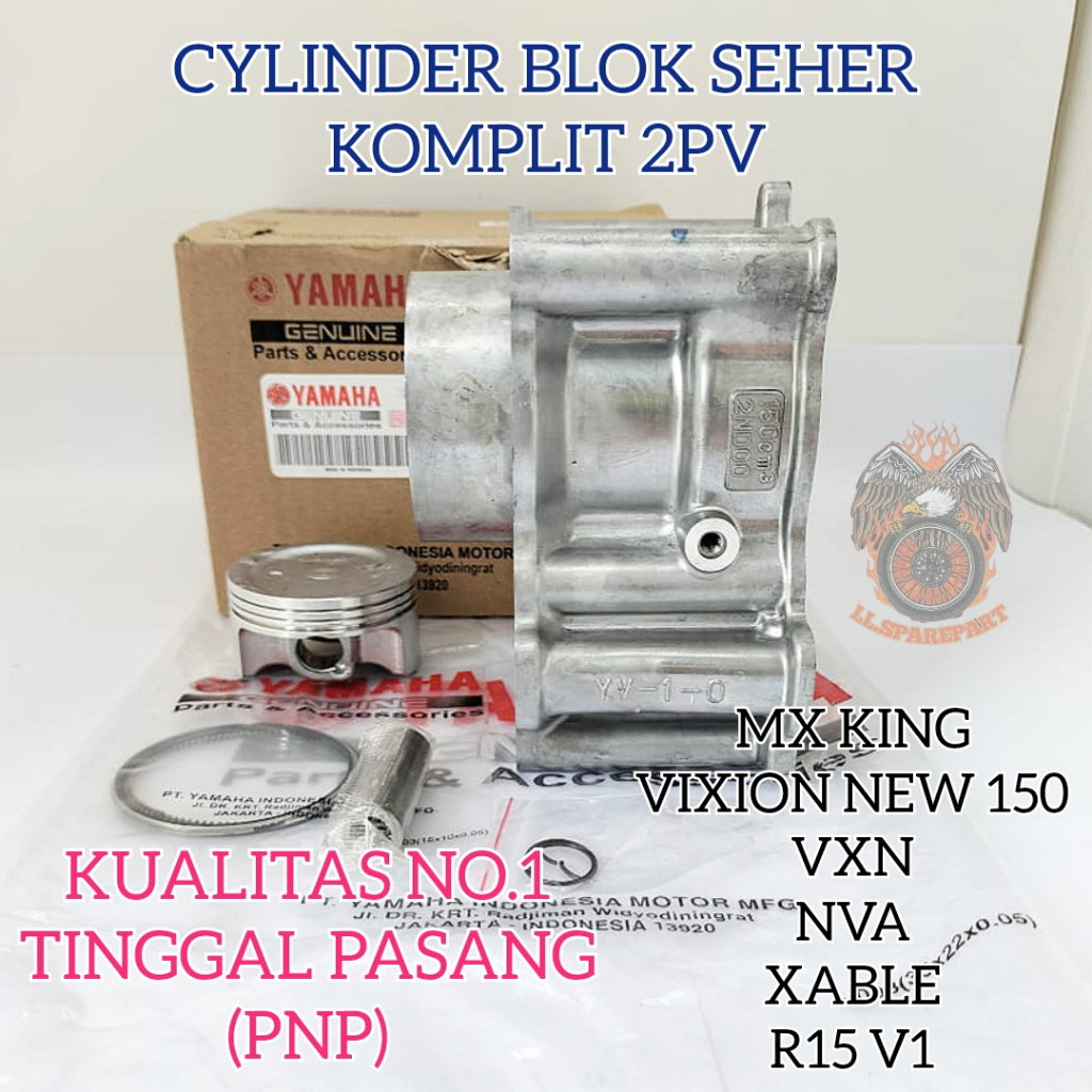 CYLINDER BLOK SEHER PISTON RING SET KOMPLIT YAMAHA 2PV KUALITAS ASLI ORIGINAL YAMAHA MX KING NVA XAB