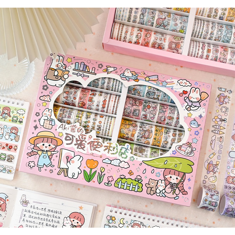 

[DZ] ST622 - Set 100 Pcs Isolasi Selotip Washi Masking Tape Motif Lucu