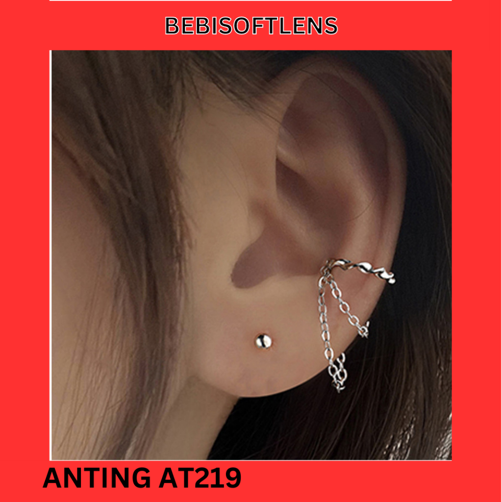 Anting AT219 Tembaga Lapis S925 , Jepit Tulang Telinga Unik Lucu Keren Fashion Wanita / Tidak usah Tindik /Deluna / BB