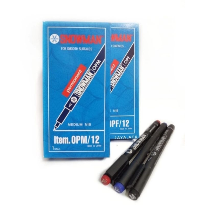 

Spidol Permanent SNOWMAN OHP OPF / OPM Drawing Pen Marker