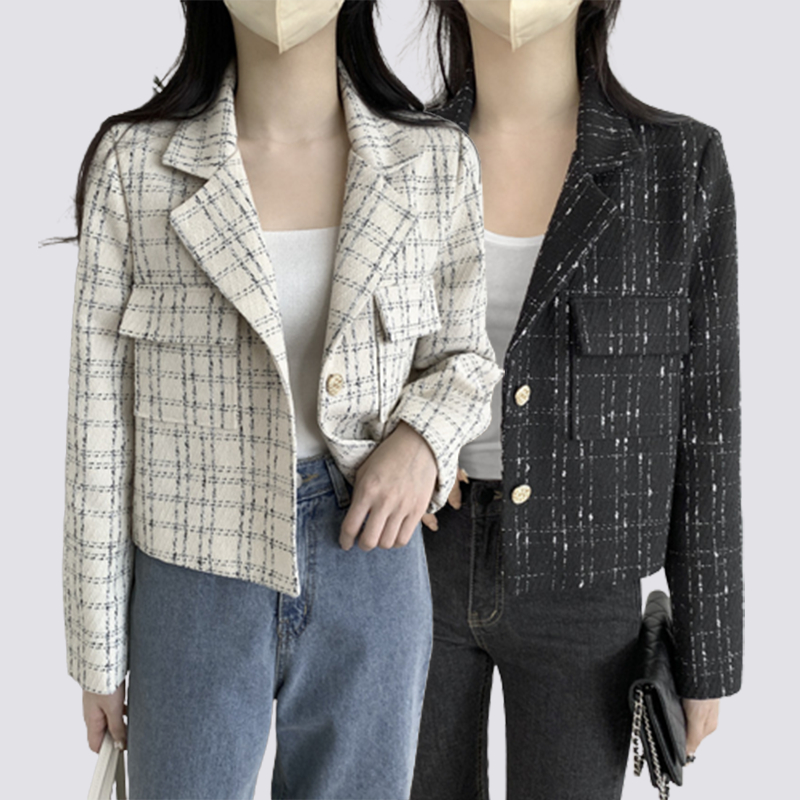 XIAOZHAINV Jaket Wanita Crop Top Terbaru Lengan Panjang Korean Style 0749