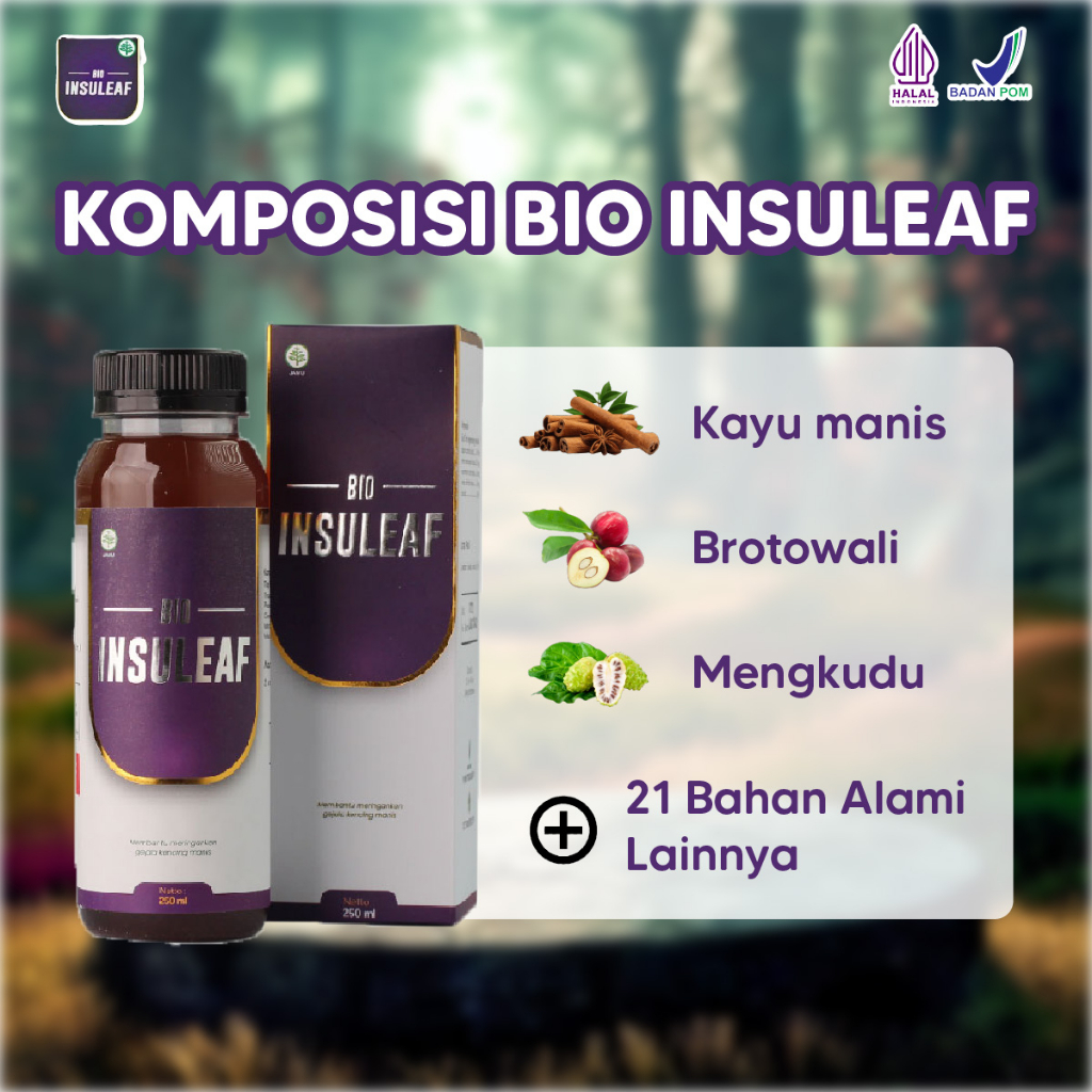 Bio Insuleaf Original Bantu Atasi Gula Darah DIabetes Paket 2 Botol Isi 250ml