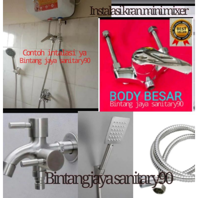 perlengkapan instalasi water heater pake kran mini mixer/khusus buat water heater listrik