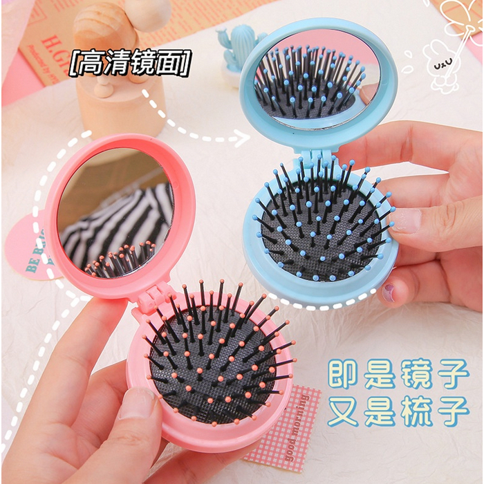 A573 SISIR RAMBUT LIPAT KACA PORTABLE air bag comb sisir rambut cermin travel travelling murah alat kecantikan perawatan kepala