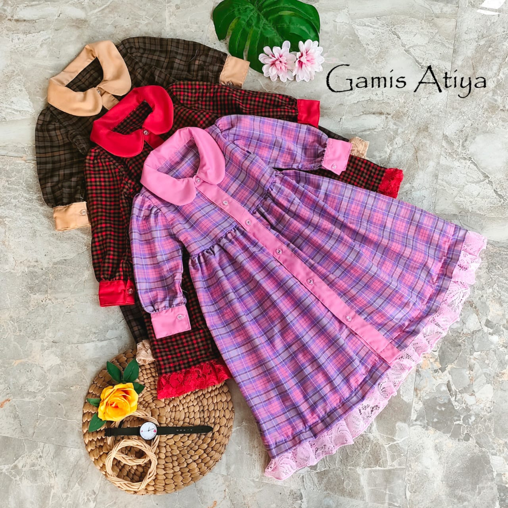 Gamis Atiya / Gamis katun Kasmilon / Gamis Anak Lucu / Gamis Couple Anak