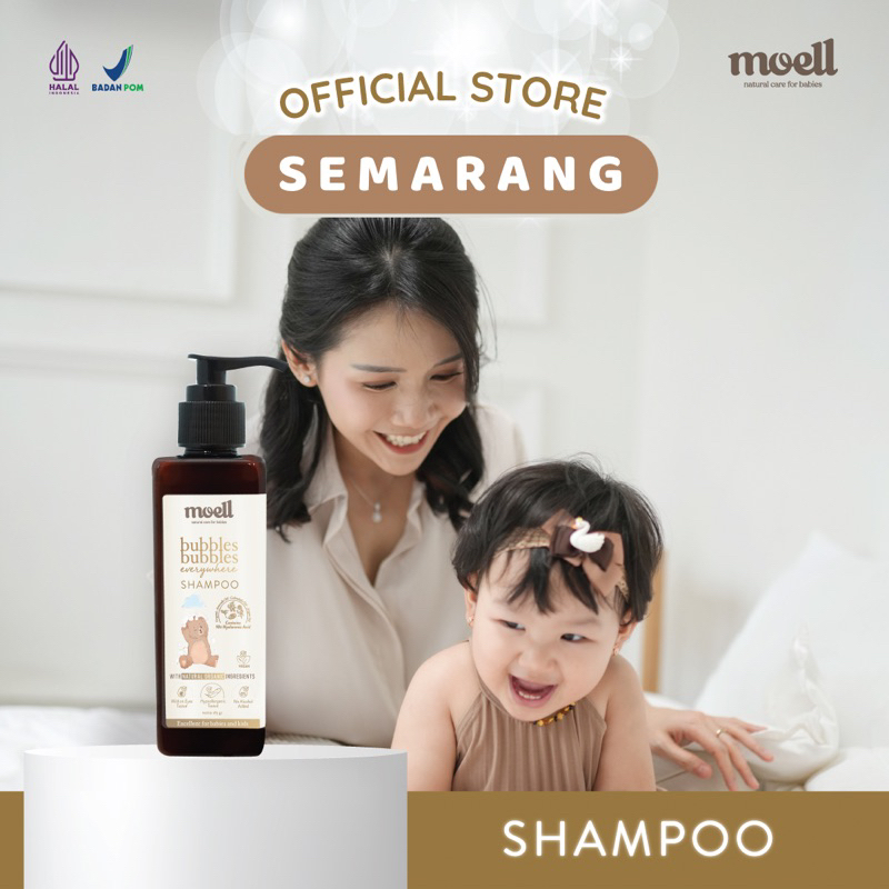 Moell Bubbles Bubbles Everywhere Shampoo 185gr / Shampo bayi / natural organic/ SLS free / Alkohol Free / Essensial Oil