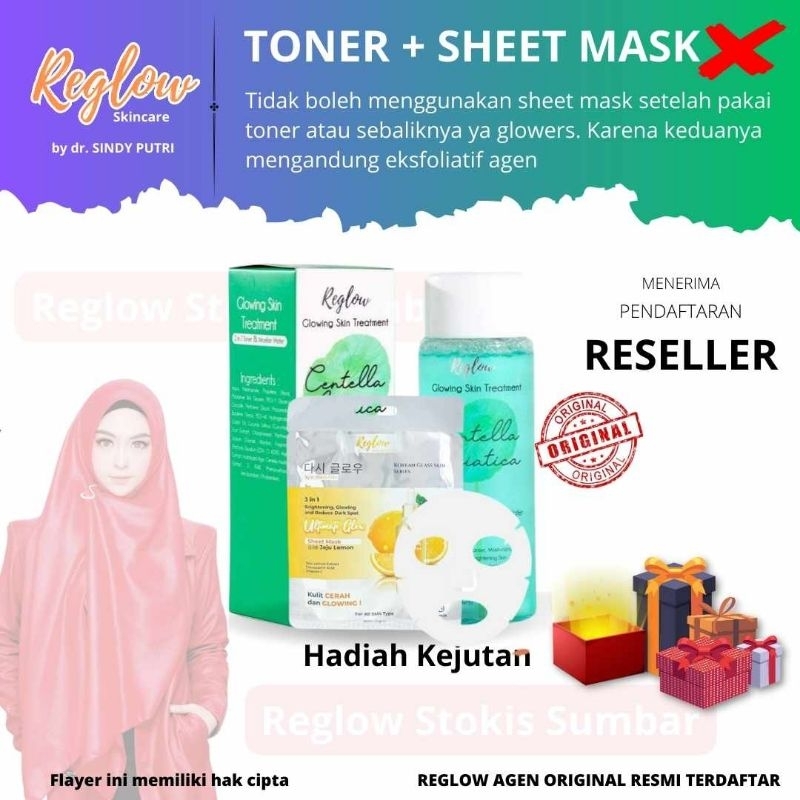 [COD BISA] ORIGINAL TONER REGLOW  SHEET MASK  CREAM MALAM FASHIAL WASH CREAM INTENSIVE SERUM ORI REGLOW RE GLOW RED FORMULASI DR. SHINDY SINDY PUTRI