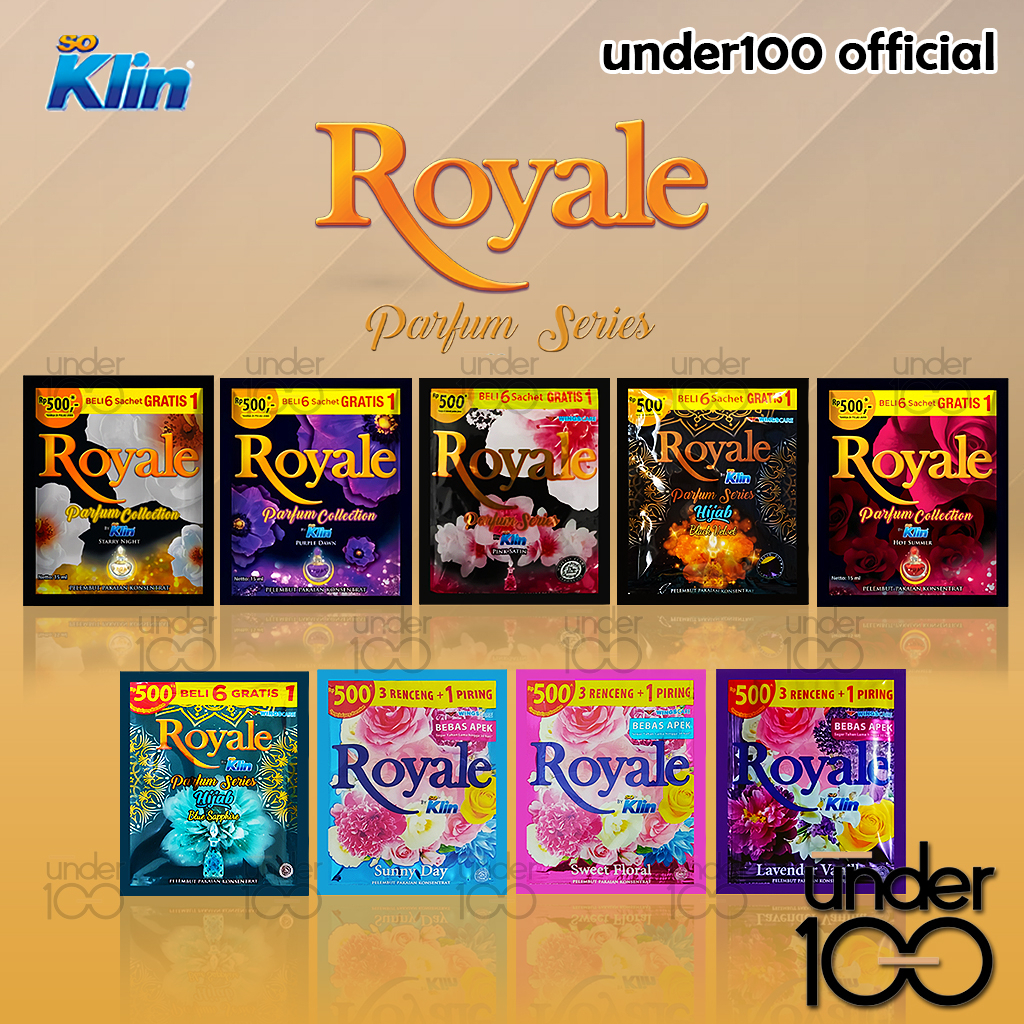 ❤ UNDER100 ❤ ROYALE by So klin Parfum Series 13ml 1 Renteng 6 Sachet | Pewangi Pakaian | Pelembut Pakaian