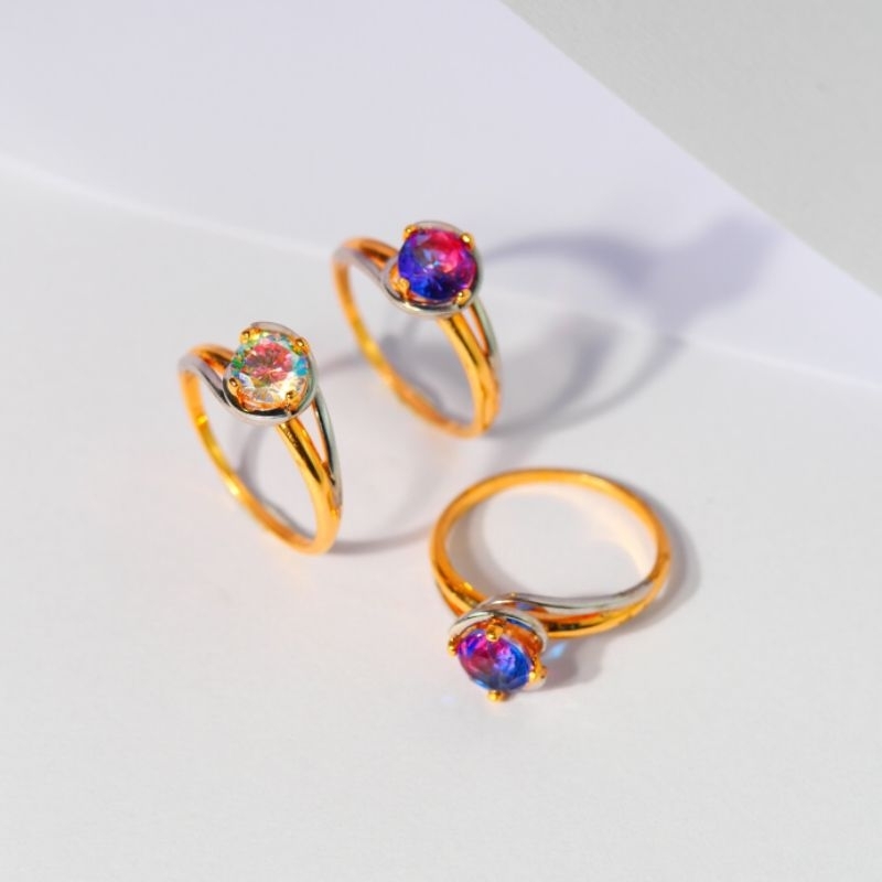 Cincin Emas Solitaire Aurora Angel - Toko Emas Gadjah