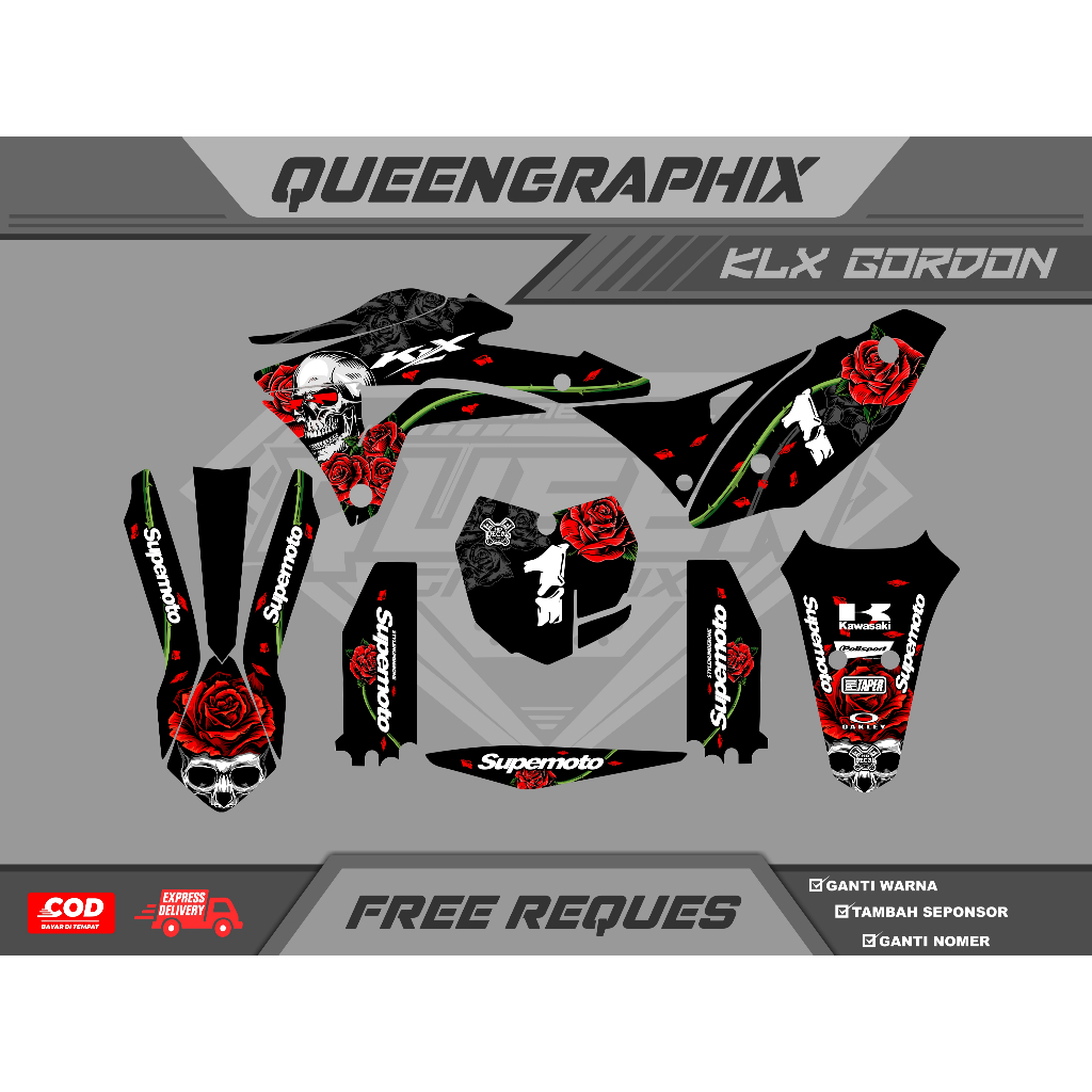 DECAL GORDON DECAL KLX GORDON FULL BODY/SUPERMOTO BISA REQUEST DESIGN COSTUME 037