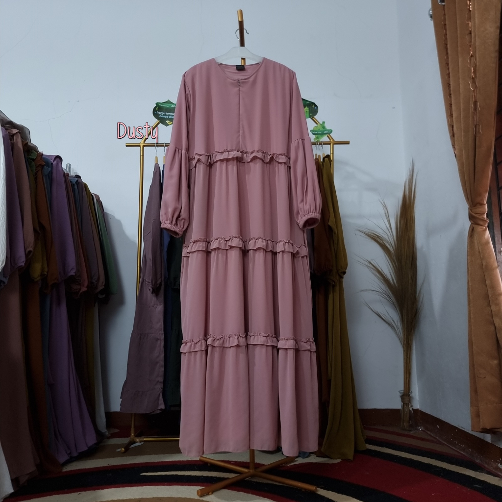 Gamis Terbaru Zafirah Collection Faida Dress - Gamis Ceruty Babydoll Ori