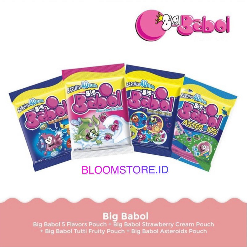 BIG BABOL Permen Karet BigBabol Bubble Bubel Gum Zak Pak Small Pouch Netto 128 gr 128gr g gr 128g Isi 40 Butir Pcs 40pcs 40Butir