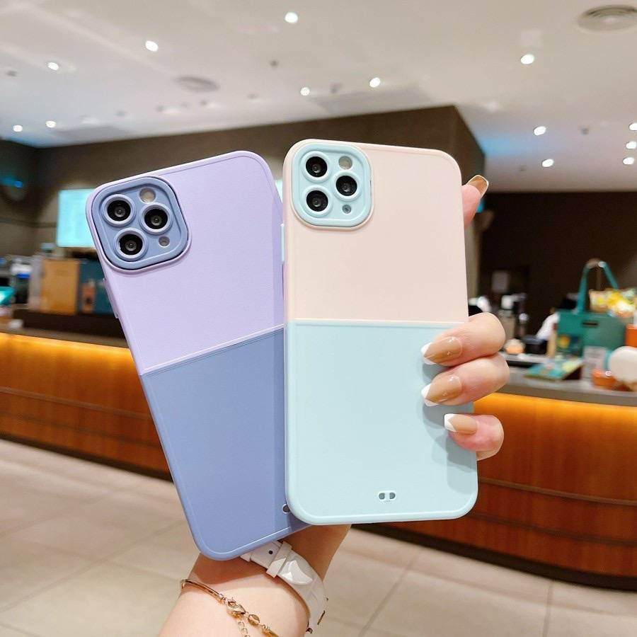 SoftCase Two Tone Iphone 11 Iphone 11 Pro Iphone 11 Pro Max Iphone 12 Iphone 12 Pro Iphone 12 Pro Max Silicon Colour 2 Warna White Call.