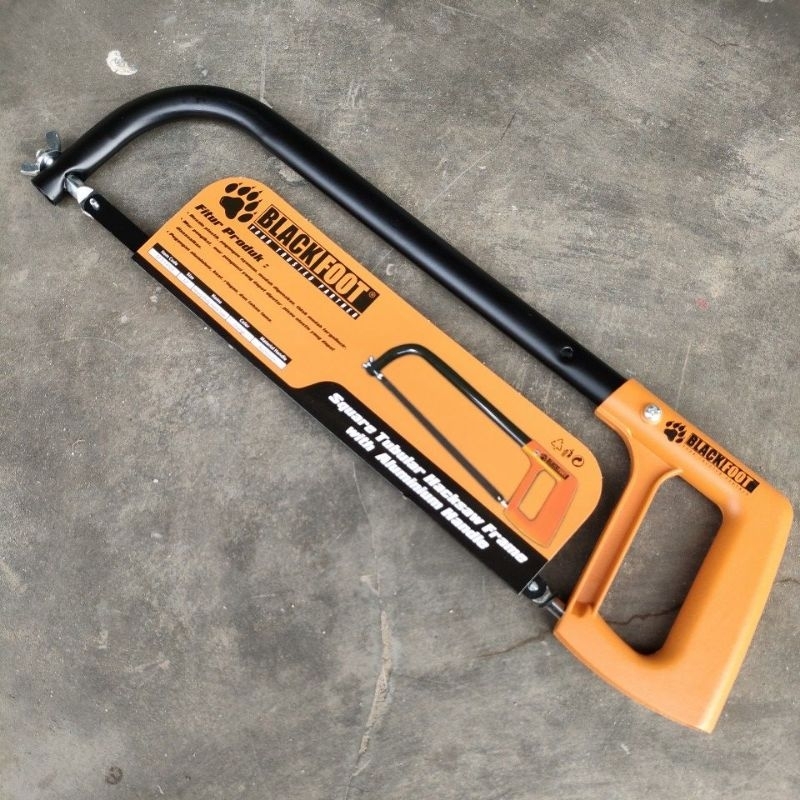 1SET Gergaji besi + gagang gergaji bagus tebal blackfoot alat pemotong besi pegangan gergaji besi al