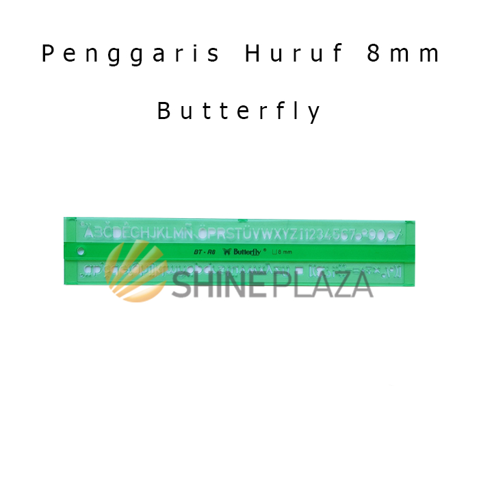 

Mal Cetakan Huruf Butterfly 8mm BT-R8 - Penggaris Teknik Letter Template Mall Sablon 8 mm