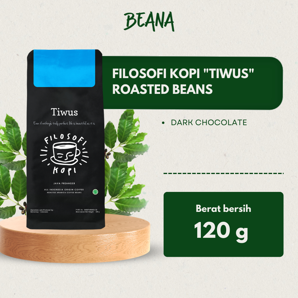 

Tiwus Arabica Coffee Roasted Beans | Filosofi Kopi Bubuk 120gr - Beana Roastery Semarang