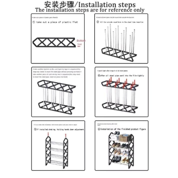 Rak Sepatu 4 Tingkat Susun Stainless Model Silang Zigzag